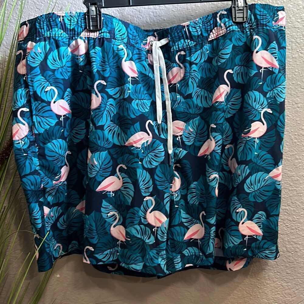 B85 Resort flamingo printed swimming shorts/trunks size XXL